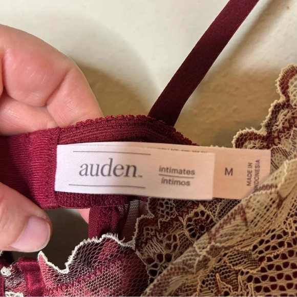 Auden Burgundy Chemise with Underwire and Push Up Padding Size Medium - Picture 5 of 6